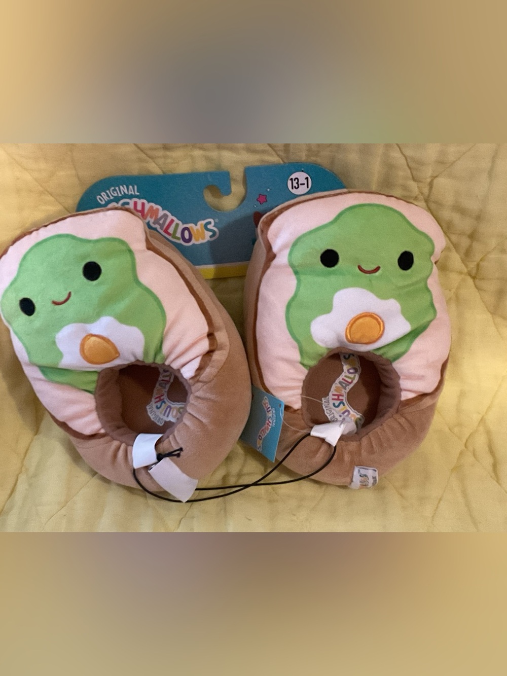 New Kids Green Avocado Squishmallow Slippers - Plush Comfort